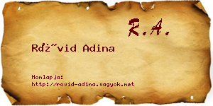 Rövid Adina névjegykártya